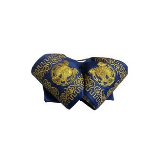 Mexican bow blue and gold embroidery